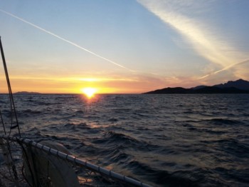 Sunset from boat in Mexico