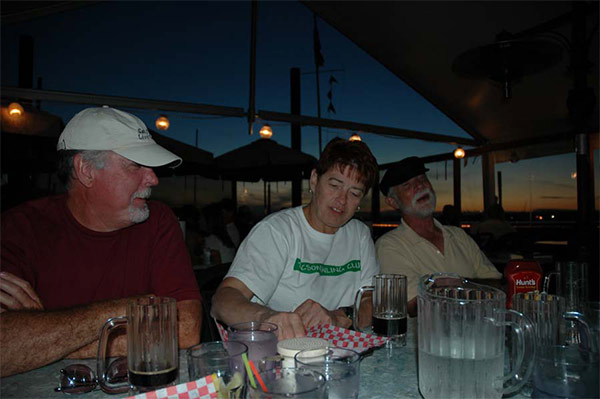 Chris, Sandy (TSC T-shirt) and Skipper Rod (J-30, Sugar Plum)